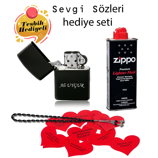 Kişiye Özel Çakmak Zippo Benzin Seti