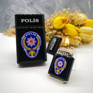Polise Hediye Polis Logolu Sigara Kutusu, Çakmak